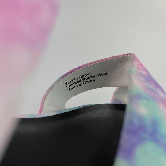 Rampage Ally Strappy Slide Sandals Size 8 Pink Purple Tie Dye Flatform Open Toe - Picture 5 of 10